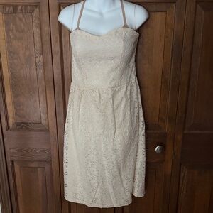 ASOS Petite Strapless Cream Lace Dress